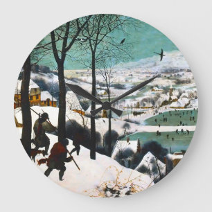 Reloj Redondo Grande Cazadores en el paisaje de la nieve Pieter Bruegel