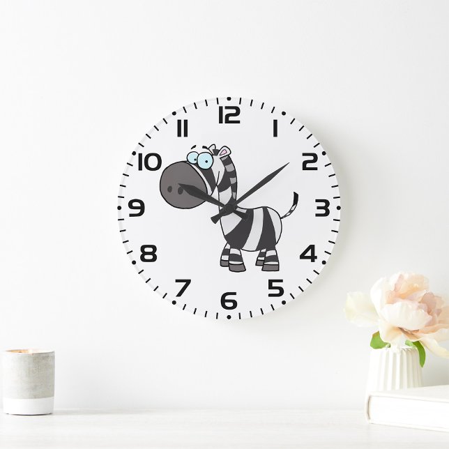 Reloj Redondo Grande Cebra de dibujos animados linda personaje de anima (Subido por el creador)
