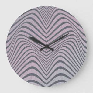 Reloj Redondo Grande Cebra Psicodélica: Rayas Vintage Graves.