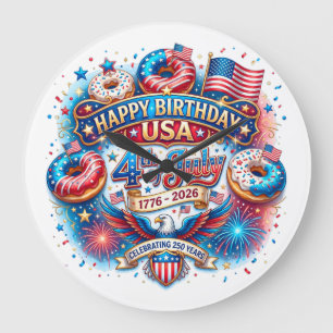 Reloj Redondo Grande Celebra el cumpleaños número 250 de Estados Unidos