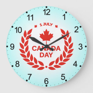 Reloj Redondo Grande Celebración del Día de Canadá – Fiesta canadiense 