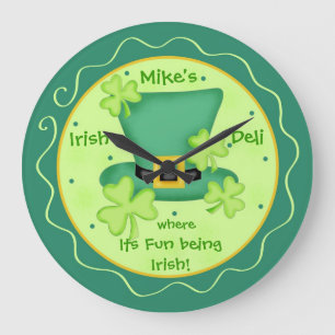 Reloj Redondo Grande Celebración irlandesa del St. Patricks del Pub de