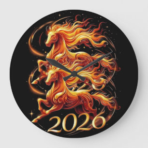 Reloj Redondo Grande Celebraciones del Año Chino del Caballo 2026