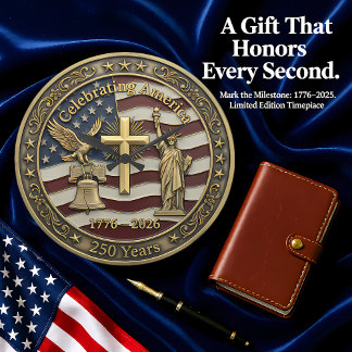 Reloj Redondo Grande Celebrating America 250 Years Patriotic