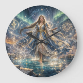 Reloj Redondo Grande Celestial Sorceress Fantasy Clock – Mystic Blue