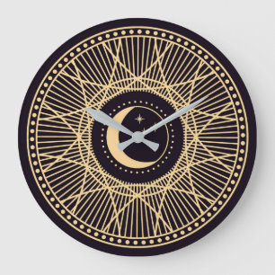 Reloj Redondo Grande Celtic/Wiccan Symbol