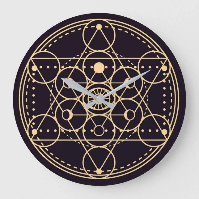 Reloj Redondo Grande Celtic/Wiccan Symbol (Anverso)