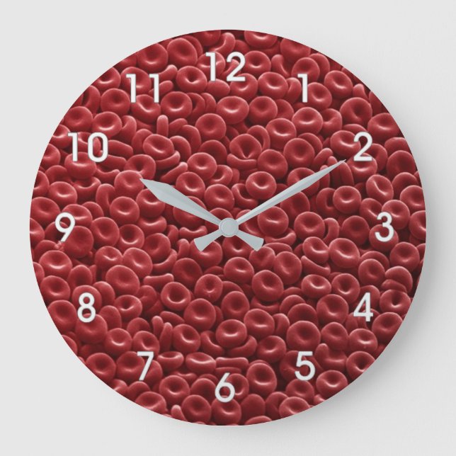 RELOJ REDONDO GRANDE CÉLULAS DE SANGRE ROJA HUMANAS (Anverso)