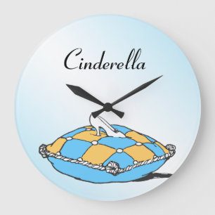 Reloj Redondo Grande Cenicienta Slipper Verde azulada Personalizado Pil