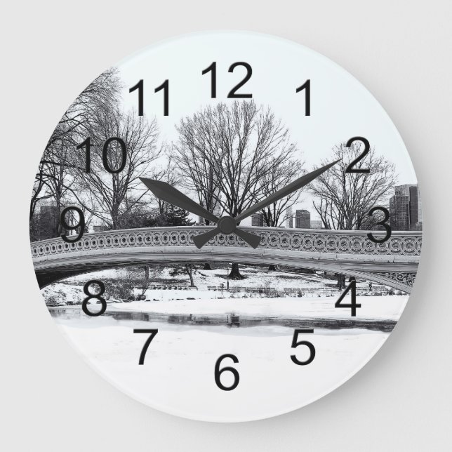 Reloj Redondo Grande Central Park’s Bow Bridge Photo (Anverso)