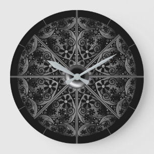 Reloj Redondo Grande Ceramic Lace Black
