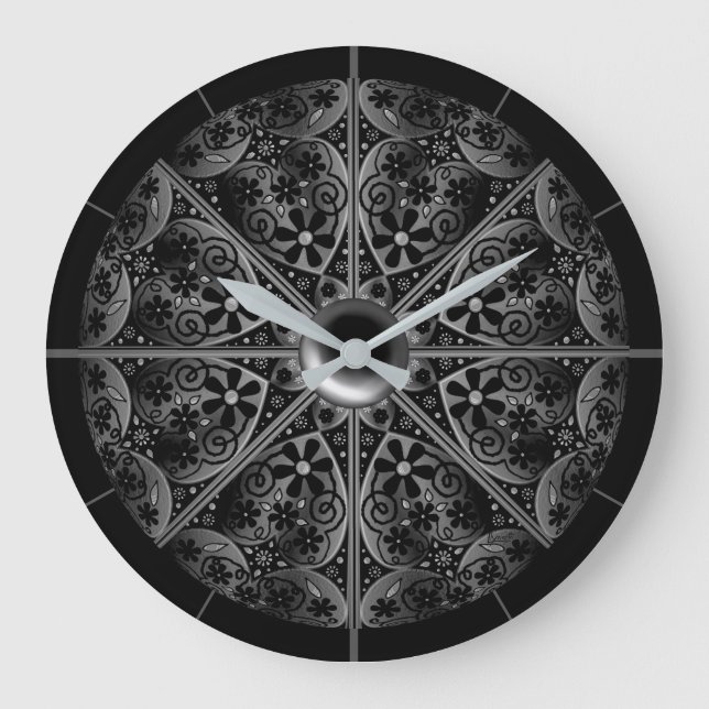 Reloj Redondo Grande Ceramic Lace Black (Anverso)
