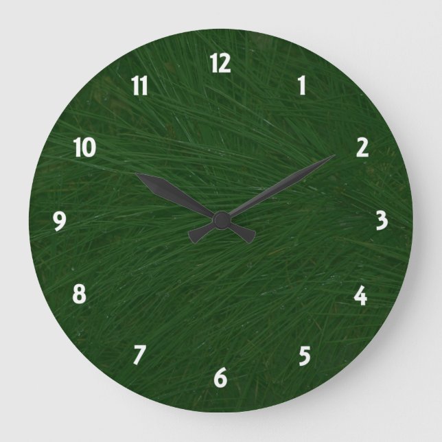 Reloj Redondo Grande Cercano árbol de pino navideño (Anverso)