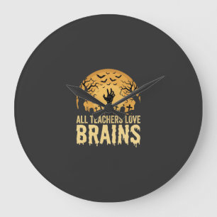 Reloj Redondo Grande Cerebros De Maestros De Halloween