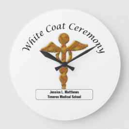 Reloj Redondo Grande Ceremonia de Abrigo Blanco Medicina de oro, Regalo