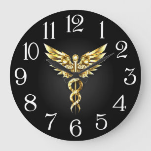 Reloj Redondo Grande Ceremonia de Cocina Blanca Oro Médico