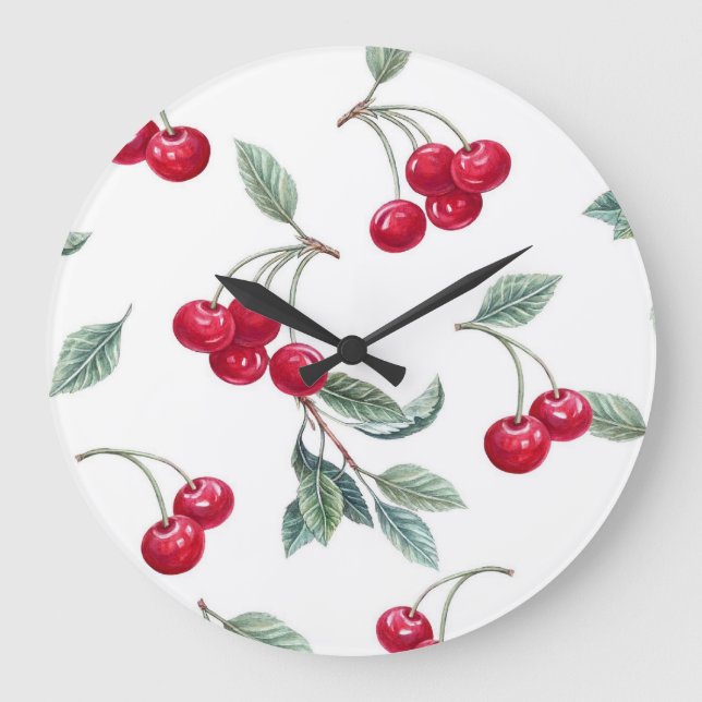 Reloj Redondo Grande Cerezas (Anverso)