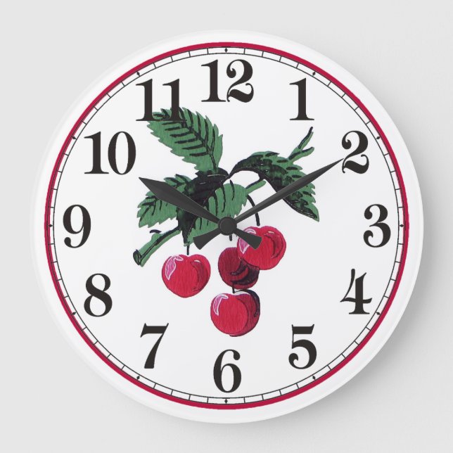 Reloj Redondo Grande Cerezas antiguas (Anverso)