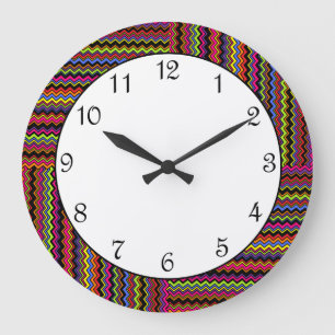 Reloj Redondo Grande Cerrados en zig-zag