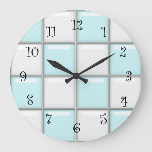 Reloj Redondo Grande Cerraduras de pared retro de los años 1950 (Anverso)