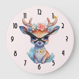 Reloj Redondo Grande Cerveza con hormigas y flores