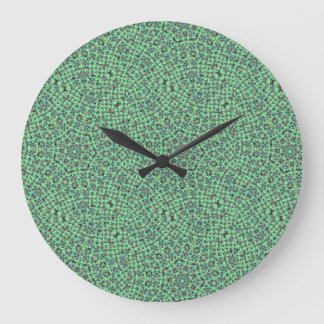 Reloj Redondo Grande Cestería Verde y Azul