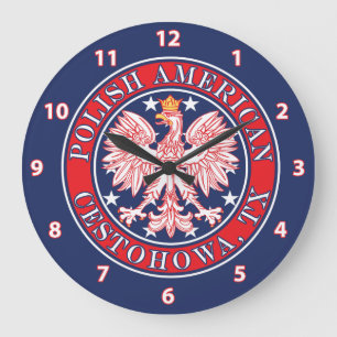 Reloj Redondo Grande Cestohowa Texas Águila Polaca Americana
