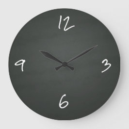 Reloj Redondo Grande Chalkboard Writing Large Clock