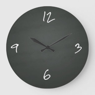 Reloj Redondo Grande Chalkboard Writing Large Clock