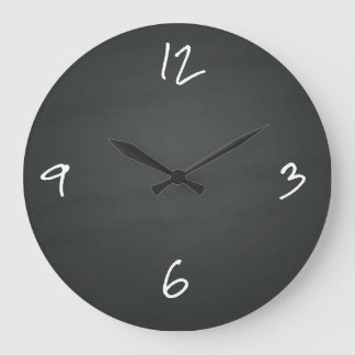 Reloj Redondo Grande Chalkboard Writing Large Clock