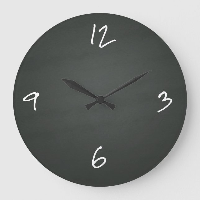 Reloj Redondo Grande Chalkboard Writing Large Clock (Anverso)