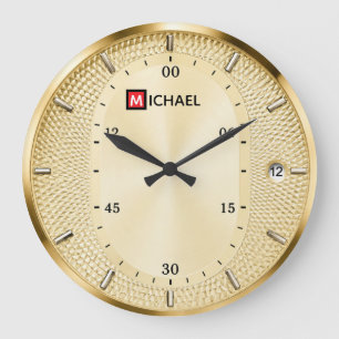 Reloj Redondo Grande  Champagne Elegant  Luxury Gold Modern