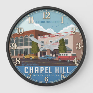 Reloj Redondo Grande Chapel Hill North Carolina Historic Travel Poster