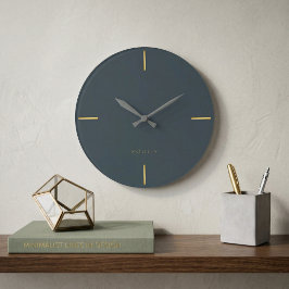 Reloj Redondo Grande Charcoal Minimalist Architectural - Modern 