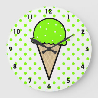 Reloj Redondo Grande Chartreuse, Neon Green Ice Cream Cone