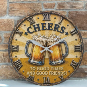 Reloj Redondo Grande Cheers Beer Man Cave Bar Gift