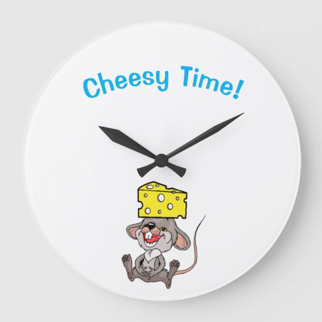 Reloj Redondo Grande Cheesy Time Cheese (Anverso)