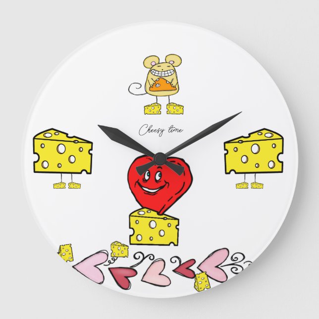 Reloj Redondo Grande Cheesy Time Cheese (Anverso)