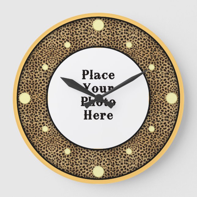 Reloj Redondo Grande Cheetah Your Photo Wall Clock (Anverso)