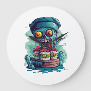 Reloj Redondo Grande Chef de Sushi Embrujado