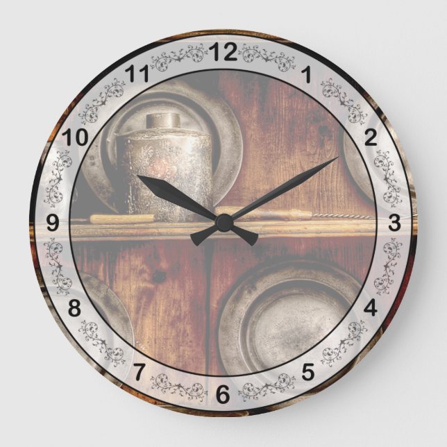 Reloj Redondo Grande Chef - Utensilios - En el portapapeles (Anverso)