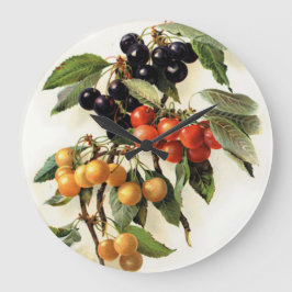 Reloj Redondo Grande Cherries Botanical Print