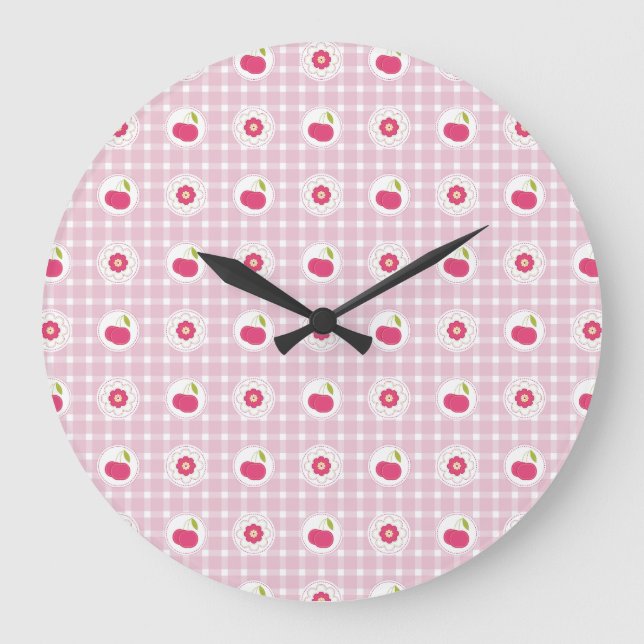 Reloj Redondo Grande Cherry Picnic Wall Clock (Anverso)