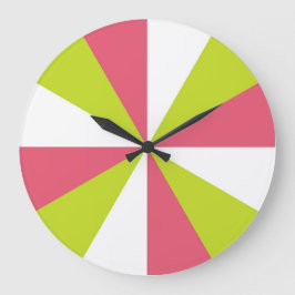 Reloj Redondo Grande Cherry pink and lime modern kitchen clock - fun!
