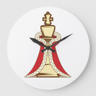 Reloj Redondo Grande Chess King Piece