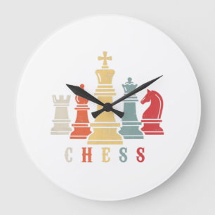 Reloj Redondo Grande Chess Lover Regalo de jaque mate de ajedrez