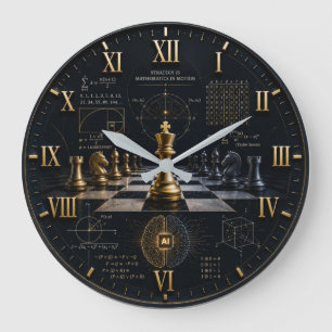 Reloj Redondo Grande Chess Mathematics STEM, Math
