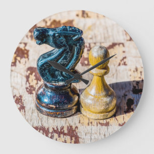 Reloj Redondo Grande Chess Pawn y Knight - Veteranos