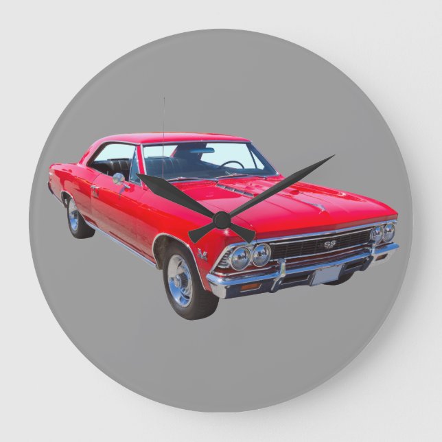 Reloj Redondo Grande Chevelle Chevy Chevelle roja 1966 SS 396 (Anverso)