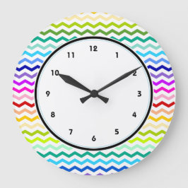 Reloj Redondo Grande Chevron arcoiris